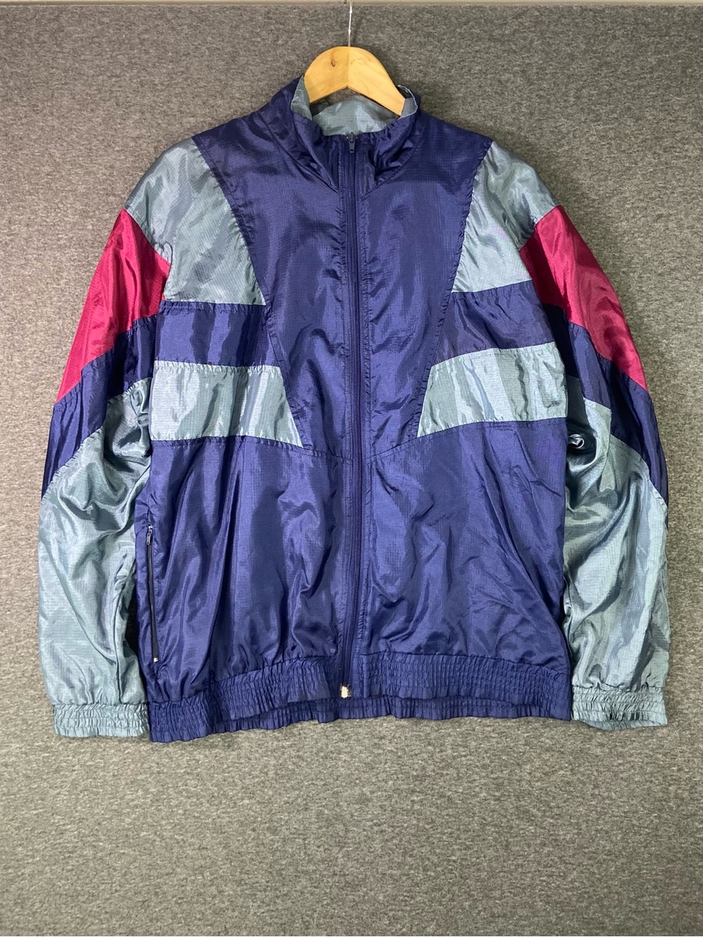 Vintage 90s Varsity Athletics Canada Colorblock Track Jacket Mens Small Shiny